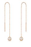 Zirkon Taşlı 925 Ayar Gümüş Rose Zincir Küpe - K019901