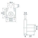 Canex Sürgülü Çekmece Kilidi 22 mm