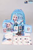 DEKOMUS LİSANSLI ELSA FROZEN OKUL,KALEM VE BESLENME ÇANTASI,MATARA,BESLENME KABI İLE FULL OKUL/KIRTASİYE SETİ