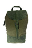 Vintage Kanvas Deri Su Geçirmez Design Unisex Günlük Gezi Okul Seyahat Kamp Sırt Çantası 24x40cm