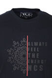 Erkek Tişört Bisiklet Yaka Lacivert %100 Pamuk Slim Fit Desenli T-shirt NCS JEANS 1203