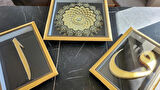  ELİF & VAV & 60 X 60 GOLD ESMAÜL HÜSNA RÖLYEF TABLO SETİ