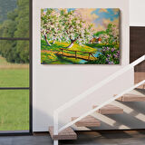 Harita Sepeti Köy içinden Akan Akarsu Bahar Manzarası Duvar Tablosu-1204