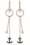 Çıpa Motifli 925 Ayar Gümüş Rose Sallantılı Küpe - K057101