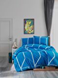 Camelia Çift Kişilik 4 Parça Nevresim Takımı 200x220- Mavi
