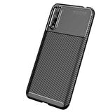 Smcase Huawei P Smart S Kılıf Negro Karbon Silikon  Nano Ekran Koruyucu