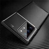 Smcase Samsung Galaxy Note 20 Ultra Kılıf Negro Karbon Dokulu Silikon  Tam Kapatan Nano Ekran Koruyucu
