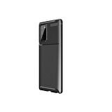 Smcase Samsung Galaxy Note 20 Kılıf Negro Karbon Silikon  Tam Kapatan Nano Ekran Koruyucu