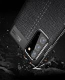 Smcase Samsung Galaxy Note 20 Kılıf Deri Dokulu Silikon  Tam Kapatan Nano Ekran Koruyucu