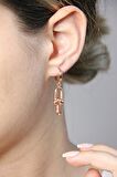 Sallantılı 925 Ayar Gümüş Rose Link Küpe - K095201