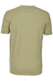 Erkek Tişört Bisiklet Yaka Olive %100 Pamuk Slim Fit Baskılı T-shirt NCS JEANS 1209