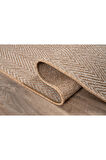 Srz-0503 Jüt Tabanlı Hasır Dokuma Örme Bohem Antialerjik Halı Kilim Balık Sırtı