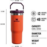 Stanley The Iceflow Flip Straw Turuncu-Mor 0.89 lt Pipetli Termos Bardak
