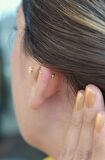 Gold Mini Çiçek Tragus Piercing Helix Kıkırdak