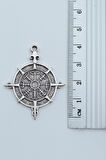 Viking Vegvisir Pusula  Gümüş Kaplama Kolye Ucu