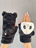 PELUŞ PANDA NAKIŞ İŞLEME KATLANIR PARMAK ELDİVEN