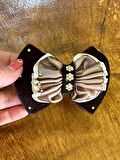 KADİFE TAŞLI MANDALLI SAÇ TOKASI FİYONK TOKA 13X9 CM