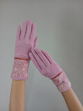 PEMBE DANTELLİ KAŞMİR KADIN ELDİVEN