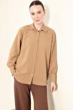Regular Fit Basic Düz Uzun Kollu Gömlek Tunik