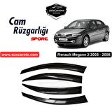 Renault Megane 2 2003-2008 Uyumlu Mugen Cam Rüzgarlığı Seti Piano Black 4'lü İthal