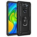Smcase Xiaomi Redmi Note 9 Kılıf Vega Yüzüklü Tank Silikon