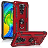 Smcase Xiaomi Redmi Note 9 Kılıf Vega Yüzüklü Tank Silikon