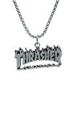 Thrasher Magazine Örme Zincir Kolye - Gümüş Kaplama - Erkek Kadın Kolye - No:1459