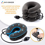 Boyun Ağrısı ve Fıtığı Boyun Düzleşmesi Oturma Bozukluğu Servikal Traksiyon Yolculuk Yastığı 3 Katlı Şişirilebilir Ayarlanabilir Boyunluk
