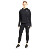 Active Hoodie Kadın Siyah Günlük Stil Sweatshirt 58685801