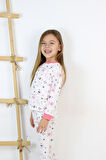 Kız Çocuk Interlok Kumaş Örme Basic Baskılı Pijama Takımı