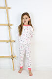 Kız Çocuk Interlok Kumaş Örme Basic Baskılı Pijama Takımı