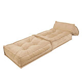 Mocca Tek Kişilik Katlanır Yatak Uzanma Koltuğu-Bej