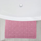 Homedius Banyo Zikzak Desenli Ultra Kalın Pamuk Pembe 2'li Ayak Havlusu 50x70 cm