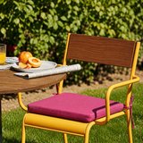 Homedius Sandalye Oturum Minderi Renkli 40x40x4 Bağcıklı Çıkarılabilir Kılıflı Çökme Yapmaz Pembe 2'li