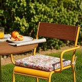 Homedius Sandalye Oturum Minderi Çiçekli 40x40x4 Bağcıklı Çıkarılabilir Kılıflı Çökme Yapmaz Pembe 2'li