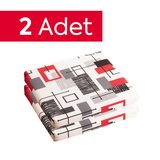 Homedius Sandalye Oturum Minderi Desenli 40x40x4 Bağcıklı Çıkarılabilir Kılıflı Çökme Yapmaz Siyah 2'li