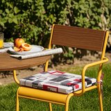 Homedius Sandalye Oturum Minderi Desenli 40x40x4 Bağcıklı Çıkarılabilir Kılıflı Çökme Yapmaz Siyah 2'li
