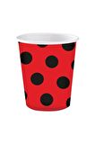 BARDAK SİYAH PUANLI KIRMIZI 8'Lİ