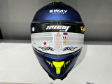 KASK SWAY SW-865 MAT MAVİ GÜNEŞ GÖZLÜKLÜ
