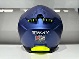 KASK SWAY SW-865 MAT MAVİ GÜNEŞ GÖZLÜKLÜ