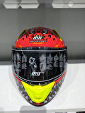 KASK MTS PRO 801 DEMON GÜNEŞ GÖZLÜKLÜ KIRMIZ/SARI