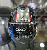 Kask Shark Oxo Sıkter Çene Açılır Gümüş/Siyah/Kırmızı