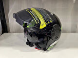 KASK MTS 625 WASP ÇENESİZ GÜNEŞ GÖZLÜKLÜ YEŞİL/SİYAH