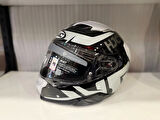 KASK HJC F71 BARD MC5 SİYAH/BEYAZ