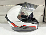 KASK MTS PRO 910 DESİNG GÜNEŞ GÖZLÜKLÜ BEYAZ/KIRMIZI