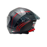 KASK SWAY SW 865 SPACE Black Red GÜNEŞ GÖZLÜKLÜ
