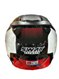 KASK SWAY SW-766 GEKO BLACK/RED ÇENESİZ GÜNEŞ GÖZLÜKLÜ