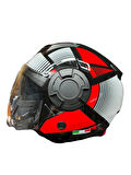 KASK SWAY SW-766 GEKO BLACK/RED ÇENESİZ GÜNEŞ GÖZLÜKLÜ