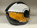 KASK LS2 AIRFLOW 2 COVER SİYAH-BEYAZ-GOLD PARLAK