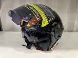 KASK MTS 625 WASP ÇENESİZ GÜNEŞ GÖZLÜKLÜ TURUNCU/SİYAH